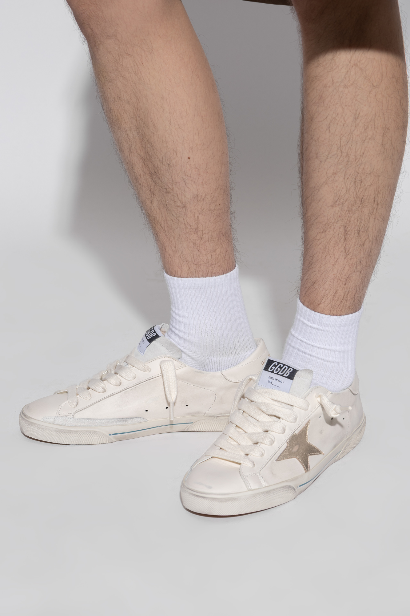 White 'Super-Star half foxing front and' sports shoes Golden Goose